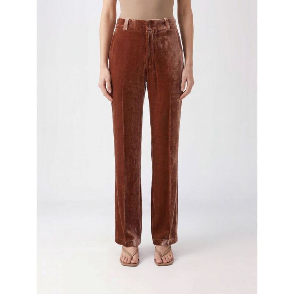 High-Waisted Skinny Trousers La Doublej In Velvet With Slant Pockets